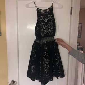 Asos Detailed Black Velvet Dress